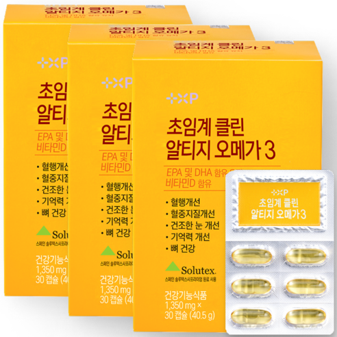 염증수치 낮추는 음식 중성지방 눈케어 손발저림 혈액순환 콜레스테롤 도움, 3개, 30정