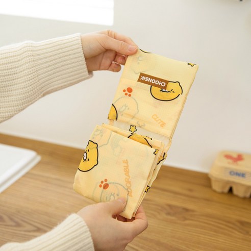 귀여움과 실용성을 갖춘 춘식이 폴딩 장바구니: 쇼핑의 즐거움을 더하다!