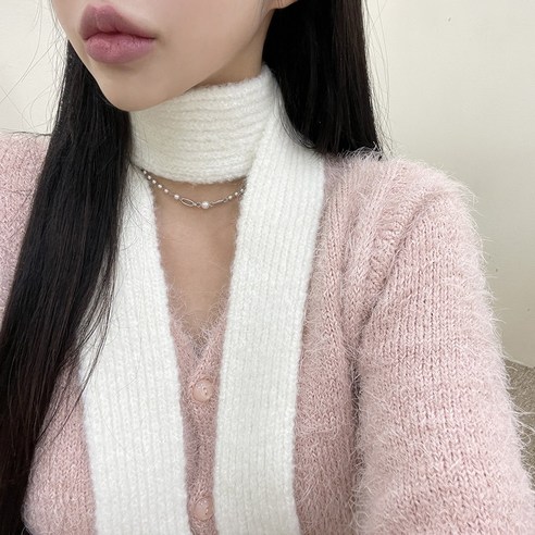 VANANA2 남녀공용 쁘띠 미니 무지 롱 스카프 머플러 6color