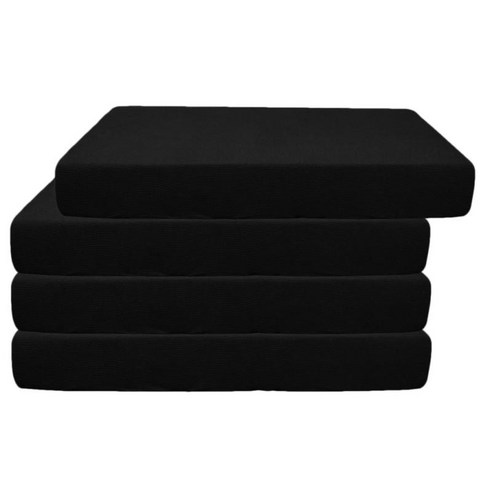 싱글 소파 시트 Slipcovers 스트레치 스판덱스 소파 쿠션 프로텍터 커버, Black-4pcs, 설명