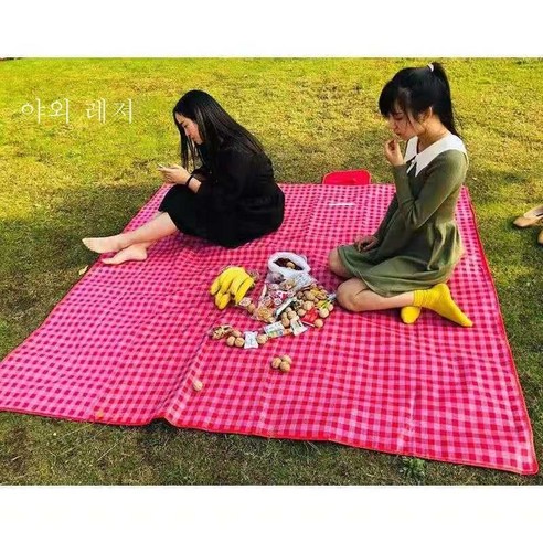 ZZJJC 아웃도어 피크닉 매트 방습지 매트 텐트 비치 매트 피크닉 풀밭 피크닉 천, 빅레드체크150*200