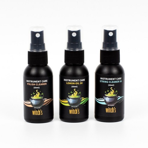 위치스 인스트루먼트 기타 케어 3종 세트 50ml 폴리쉬클리너 지판레몬오일 스트링클리너, 1세트, 케어 3종 50ml