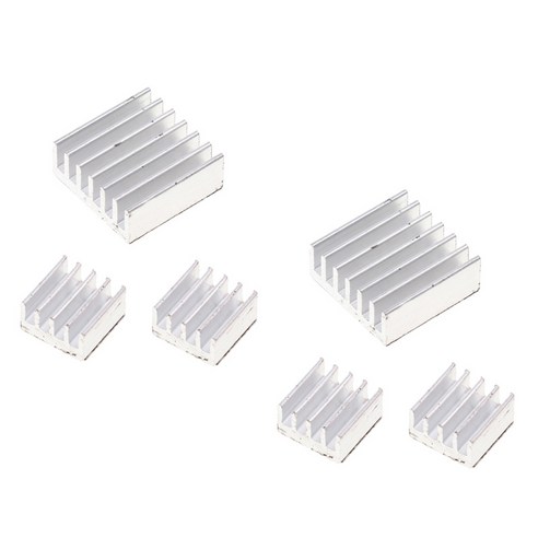 라즈베리 파이 냉각을위한 6Pcs 알루미늄 방열판 쿨러 핀 접착 키트, {"사이즈":"설명"}, {"색상":"실버"}, {"수건소재":"알루미늄"}