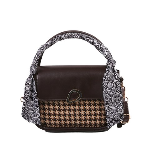 YAPOGI 격자 무늬 실크 스카프 작은 정사각형 가방 여성 가방 YAPOGI 새로운 패션 가방 Crossbody 가방 겨드랑이 가방 여성 가방 YAPOGI
