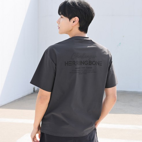 커플 루즈핏 래쉬가드 수영복 반팔 비치웨어 트리코트 상의 RG346, 챠콜그레이