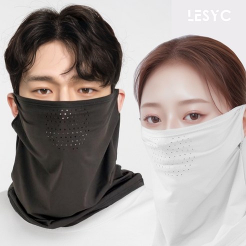 르시크 자외선 차단 마스크 쿨링 기능성 스포츠 골프 등산, 연그레이, 1개