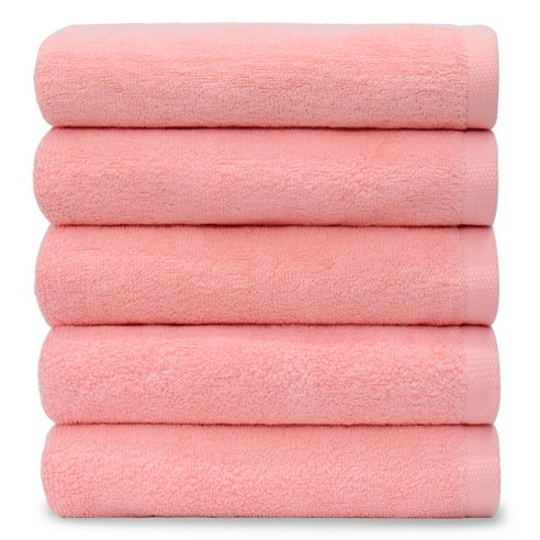 코튼앨리 호텔수건 130g, 핑크, 5장