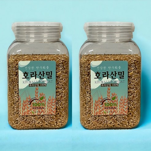 카무트효소 고대곡물 호라산밀의 본고장 캐나다산 호라산밀 2022년 햇호라산밀 100%, 2개, 1kg(용기)