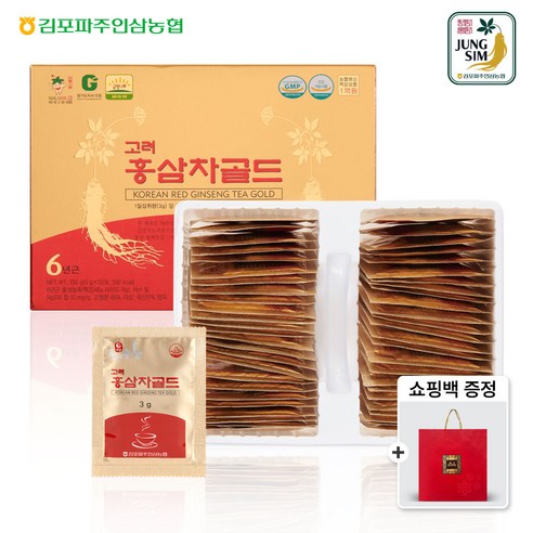 농협홍삼 6년근 고려 홍삼차 골드 50개 100개, 1박스, 50개입, 3g