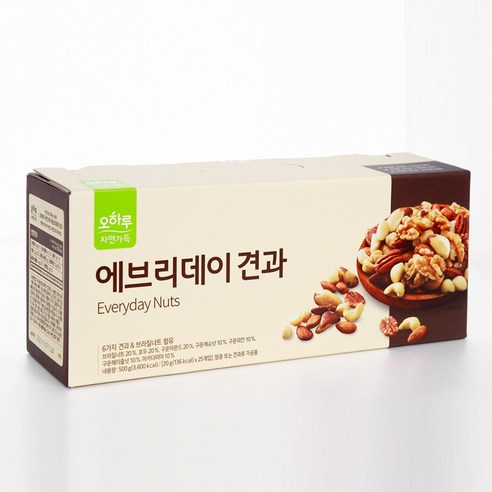 오하루 자연가득 에브리데이 견과, 20g, 25개