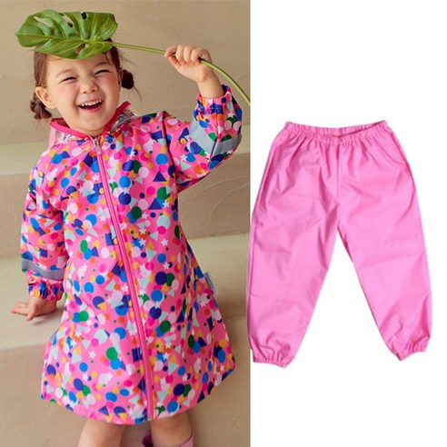 따블리에 스텔라 유아 아동 우비 비옷 레인코트+방수 기본바지 세트 국내산 3M 반사테잎