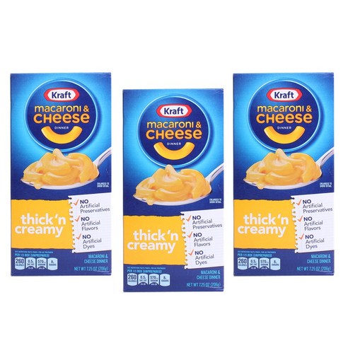 Kraft 마카로니 & 치즈 띡 앤 크리미, 206g, 3개