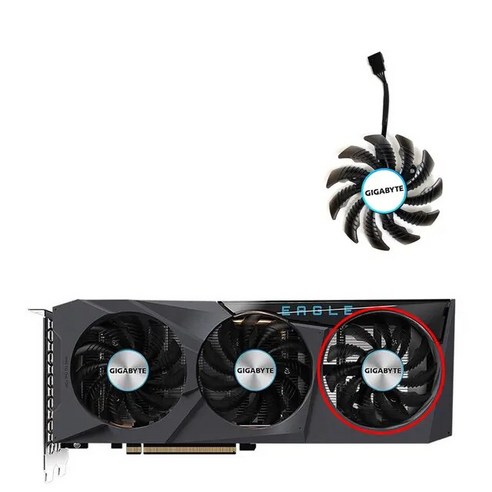 RX6600XT 기가바이트 라데온 RX 6600 6700 XT RTX 3070 Ti EAGLE 그래픽 비디오 카드용 쿨러 선풍기 교체 75mm PLD08010S12H 3 개, 4.FANC Best Top5