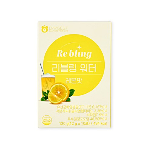 리블링워터 레몬맛 수분충전 기능성음료, 12g, 3개