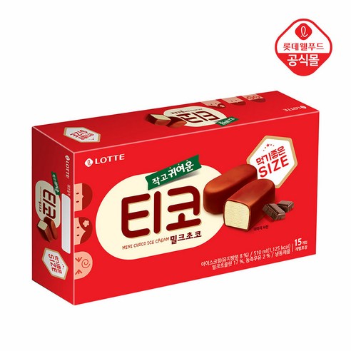 롯데제과 티코 밀크 초코 아이스크림, 6개, 510ml