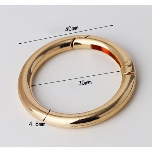 O링 4개 세트 가방끈 고리 오픈형 오링 뜨개 가방 부자재 o-ring 2.8cm 4cm, 금색, 1개