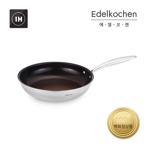 에델코첸 통3중 코코 프라이팬 24cm (브라운 세라믹_엠보), 단품, 1개