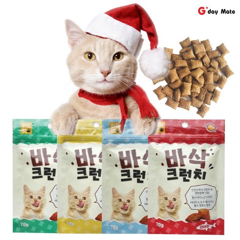 고양이 영양 간식 먹거리 그루머스 아임캣 겉은바삭 속은촉촉 70g 4종류맛 세트구성 [그다이마잇], 5세트, 1개 - 동결/건조간식 | 쿠팡