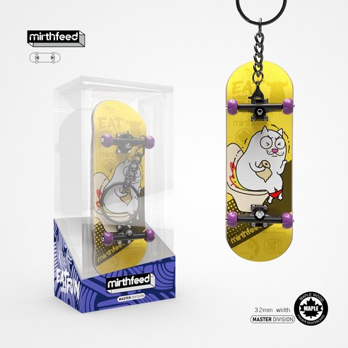 DIY 핑거 스케이트보드 / 미니 손가락 베어링 보드 Fingerboard skateboard, 99mm x 29mm (드라이브 포함), 키링3, 1개