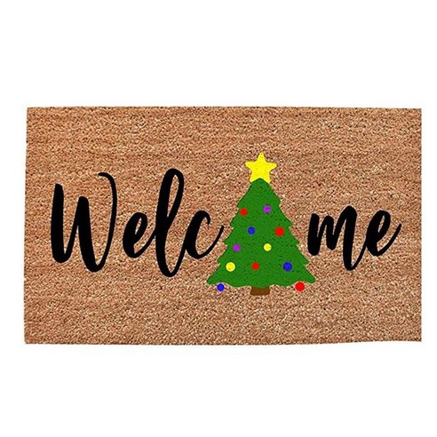 Doormat 실내 입구 크리스마스 트리 doormats 환영 홈 카펫 전면 문 매트 장식 크리스마스 욕실 깔 개, 하나, 보여진 바와 같이
