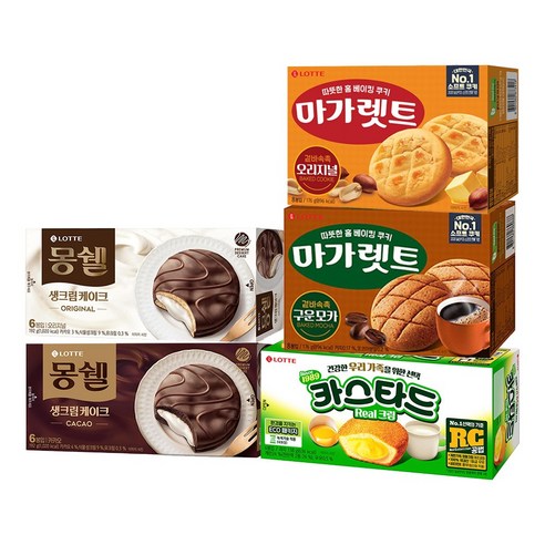 파이 5개입(몽쉘크림+몽쉘카카오+마가렛트+마가렛트 구운모카+카스타드), 1개
