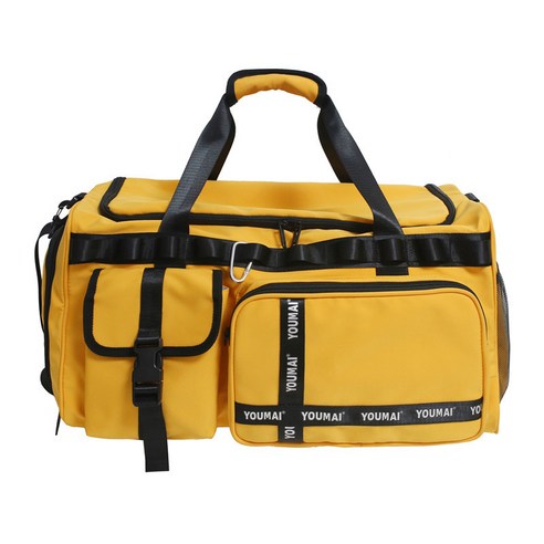 대용량 단거리 남자 출장 여행 가방 여자 쇼핑 대기 어깨 가방 건습 분리 운동 헬스 가방, 노랑, 황색