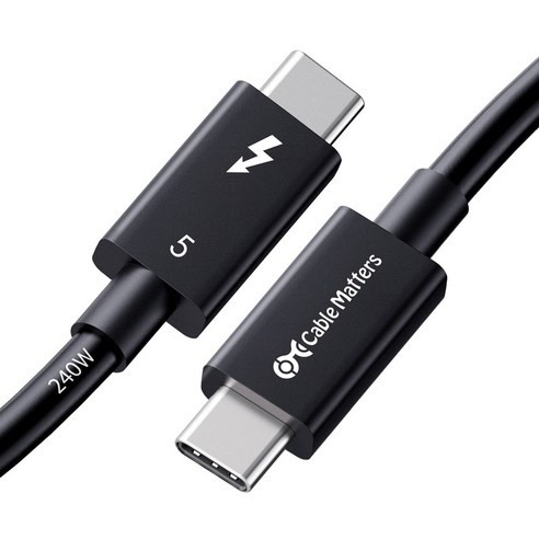 CableMatters 인텔 인증 썬더볼트5 케이블 80Gbps 240W USB4 DP2.1 썬더볼트 3 4 지원 세계최초 맥북 M4 Pro GEN4, 30cm, 1개