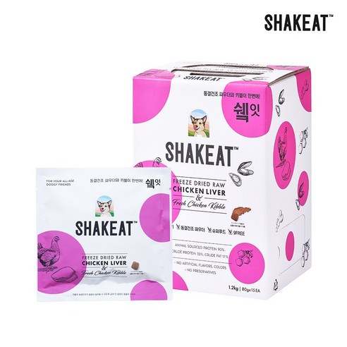 쉨잇 3개월 이상 전연령용 강아지 파우치박스 건식사료 닭간 15p, 닭, 1.2kg, 1개