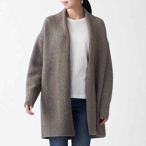 무인양품 MUJI 여성 야크 울 혼방 롱 가디건 BAM02A0A
