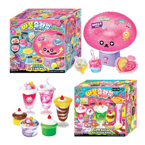 데코데코 바풍 슬라임 메이킷 + 소다키트 2종 세트 (본품 + 소다키트), 혼합색상, 1세트