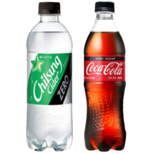 코카콜라제로 500ml x 12병 + 사이다제로 500ml x 12병 총 24병 다이어트 탄산음료, 24개