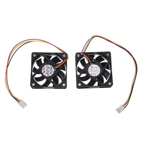 60mm 6cm DC 12V 3 핀 컴퓨터 케이스 CPU 쿨러 냉각 팬 블랙 2 개, 검정, 하나