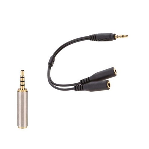 3.5mm 오디오 M / F 어댑터 분배기 + 3.5mm 암-2.5mm 수 오디오 어댑터, 설명, 설명, 그림으로