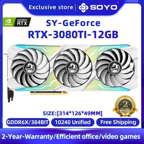 그래픽카드 4090 그래픽카드1060 SOYO 게임용 비디오 그래픽 RTX 2060 슈퍼 3070Ti GDDR6 8G 12G NVIDIA 컴퓨터 신제품, 4.RTX3060TI 8GB Best Top5