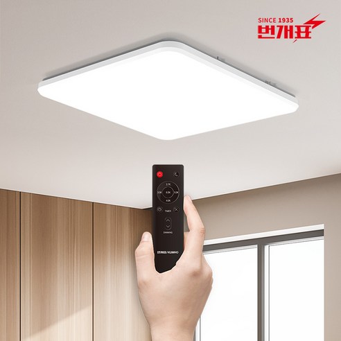 번개표 LED 리모컨 사각방등 50W (주광색), 단품