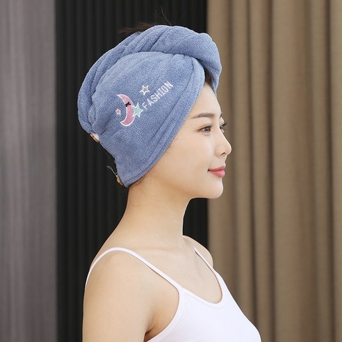 ZZJJC 드라이캡녀 강흡수속 드라이타월 워싱타월 워싱가방 더 두꺼운 코랄모자, 네이비/66, 25*65