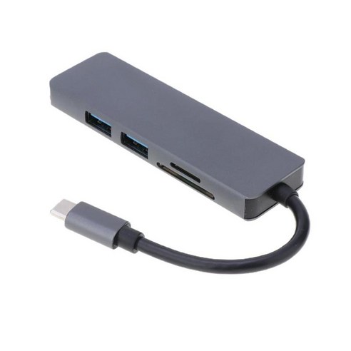 USB C 허브 맥북 및 기타 유형 C 노트북 5 in 1 USB-C HDMI와 Sd/TF 카드 리더 및 2 USB 3.0 포트, 설명, {"사이즈":"205mm"}, {"수건소재":"금속"}