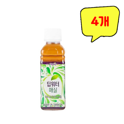 테일러팜스 딥워터 매실, 180ml, 4개