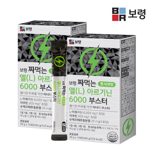 보령 짜먹는 엘 L 아르기닌 6000 부스터 15p, 300g, 2개