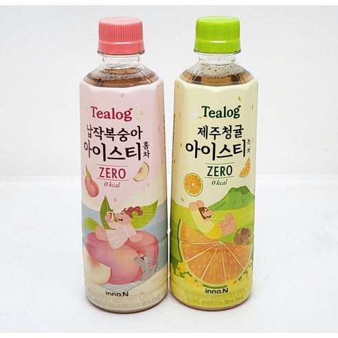 티로그 아이스티 제로 500ml 납작복숭아 12개 + 제주청귤 12개, 1세트 웅진식품초록매실제로500ml12개