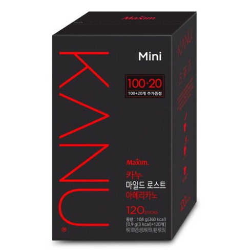 맥심카누 미니 마일드 로스트 아메리카노 100T+20T