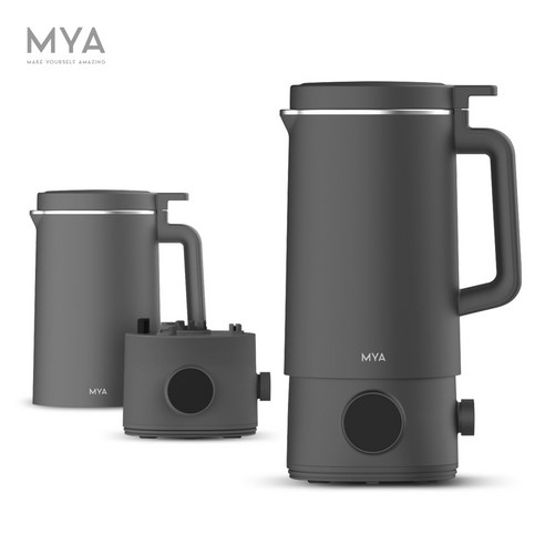 [마이아] 마이쿠커 프리미엄 분리형 두유 제조기 죽 티메이커 ND-MYA003 대용량 1000mL, 딥그레이