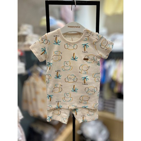 [압소바][해피랜드] 2024년 여름신상 /몸에 붙는 여름 골지 실내복 /귀여운 동물 패턴으로 아기들이 좋아하는 제품 /부드럽고 신축성 좋은 원단*션반소원마일*