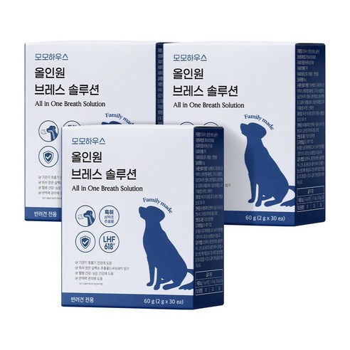 모모하우스 올인원 브레스 솔루션 호흡기 기관지 강아지 영양제, 호흡기/기관지, 3개