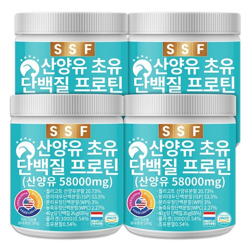 단백질보충제  순수식품 산양유 초유 프로틴 300달톤 콜라겐 1500mg 280g 4개