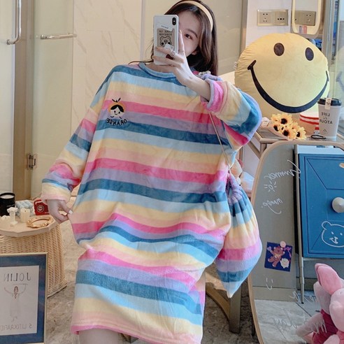 봄날의꽃 긴팔 원피스 수면잠옷 8종