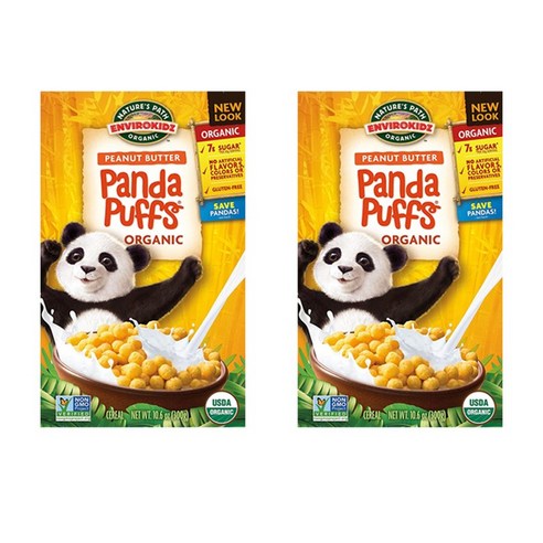 네이쳐스패스 엔바이로키즈 팬더 퍼프 시리얼 284g, 2개, 피넛 버터(Peanut Butter), 300g