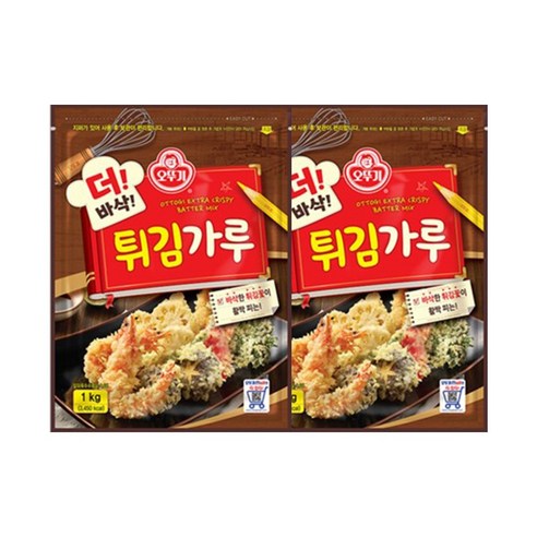 오뚜기 더 바삭 튀김가루, 1kg, 2개