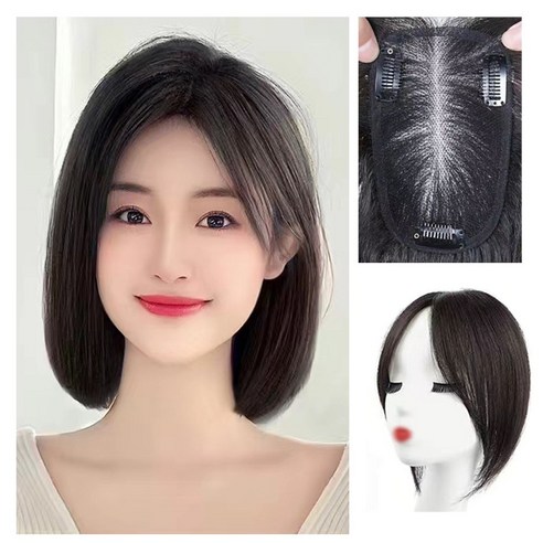 정수리가발 추천 상품GBKING 수제 100% 인모가발 정수리 앞머리 가발 부분가발 가르마 가발 여자 부분가발 여성 인모가발 제품 사진