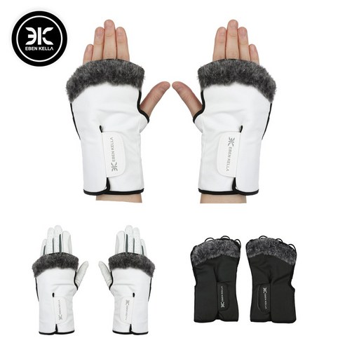 에벤켈라 겨울용 손등워머 골프장갑 양손, 블랙, 여성용(S), 1개